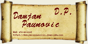 Damjan Paunović vizit kartica